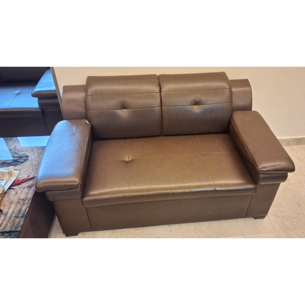 3+2+2 Brown Leatherette Sofa Set - photo 3