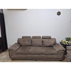 3+3 Brown Fabric Sofa Set - photo 4