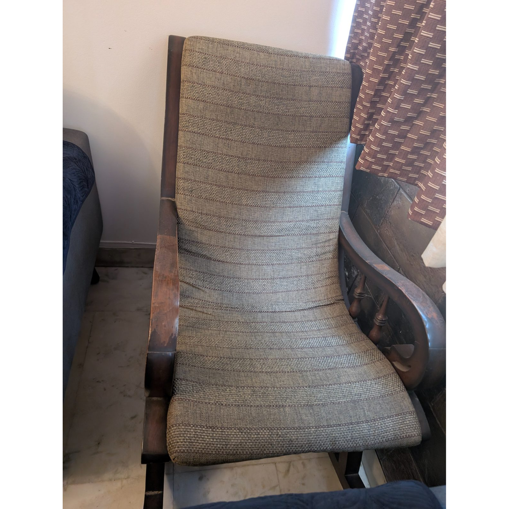 Upholstered Wooden Rocking Chair - photo 1