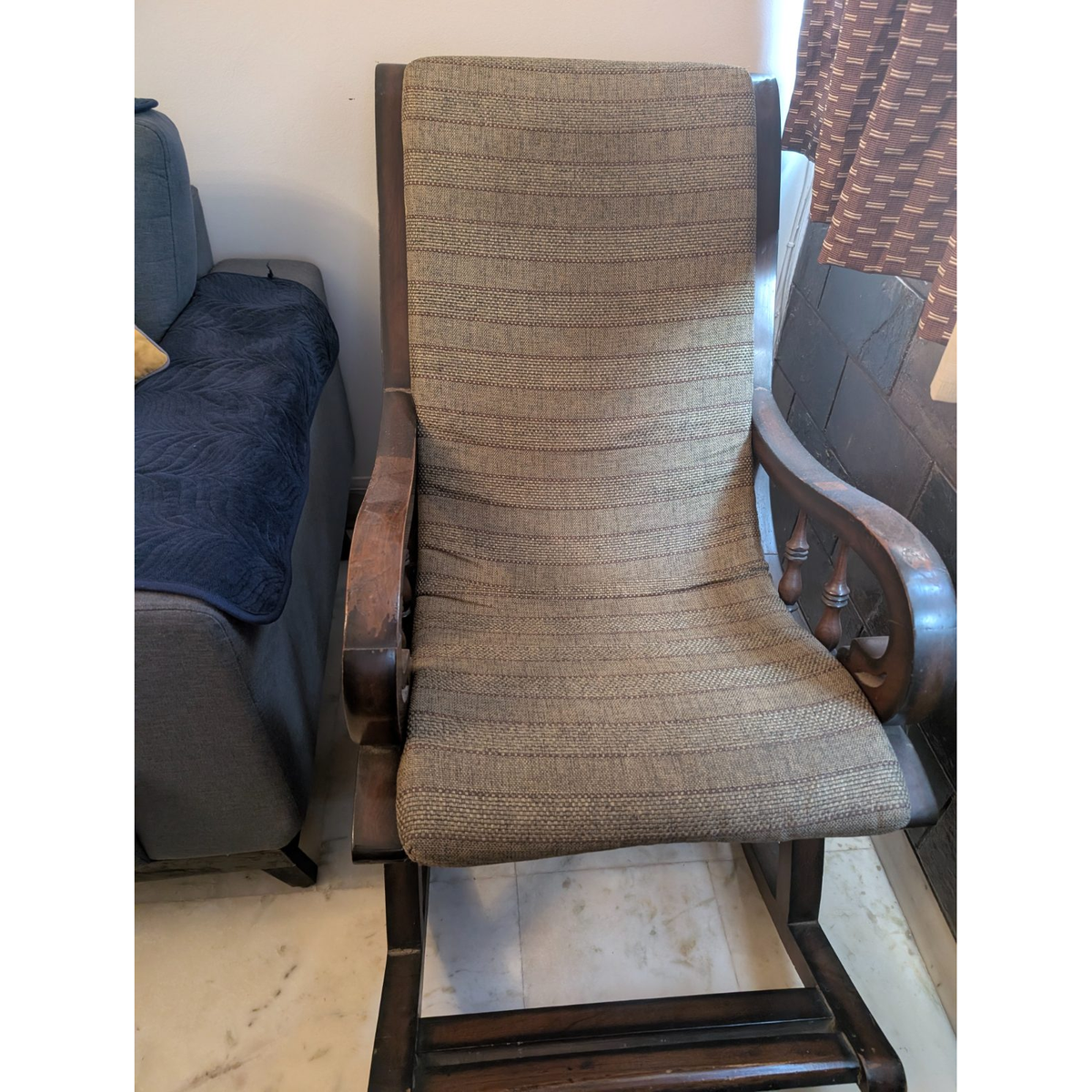 Upholstered Wooden Rocking Chair - photo 2