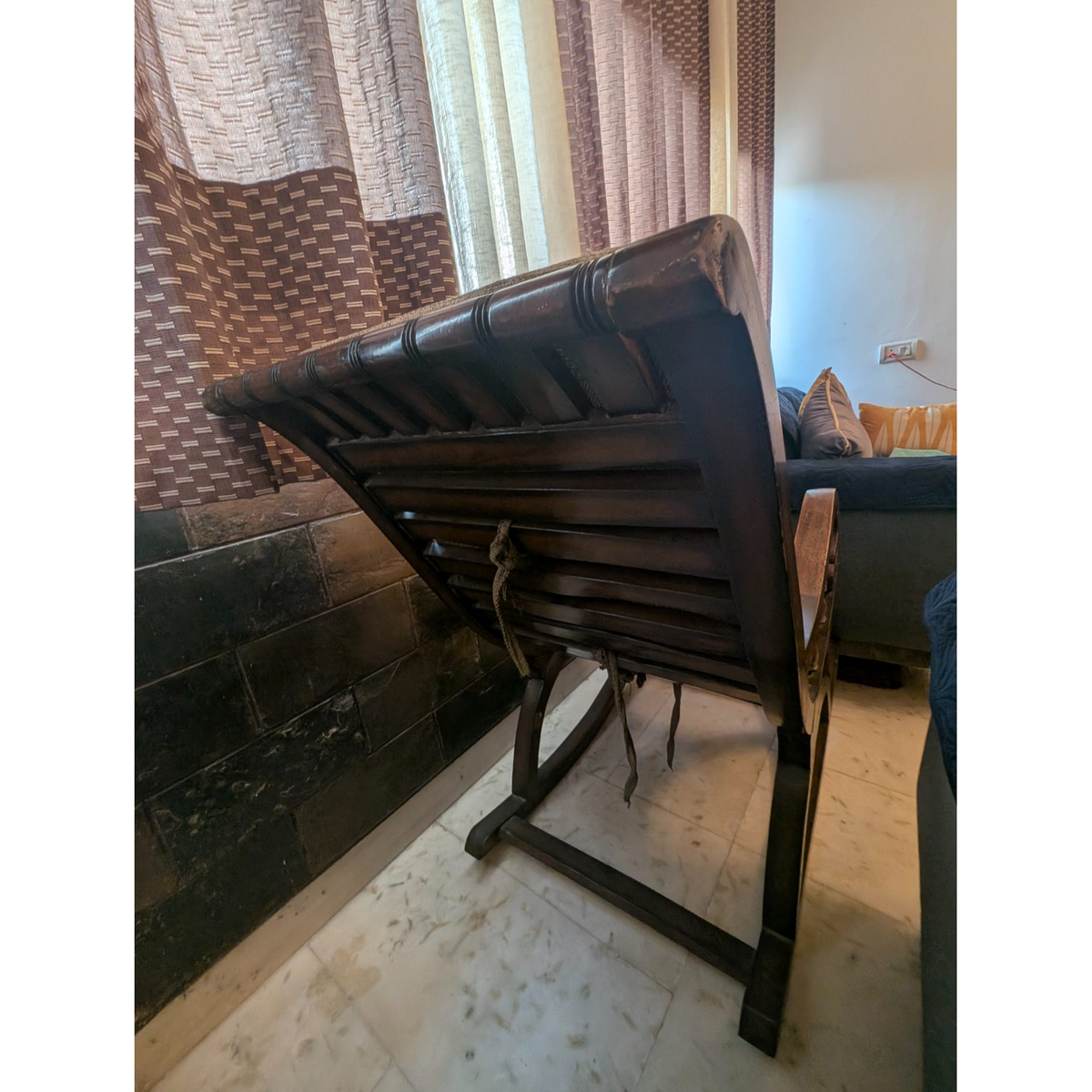 Upholstered Wooden Rocking Chair - photo 4