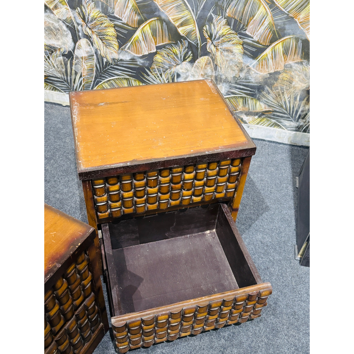 Teak Bedside Tables, Set of 2 - photo 1