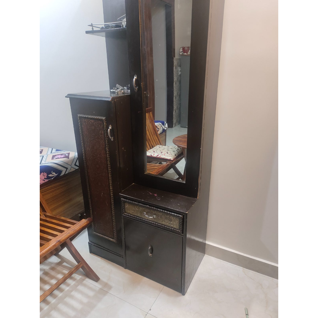 Sagwan Wood Dressing Table with Mirror - photo 2