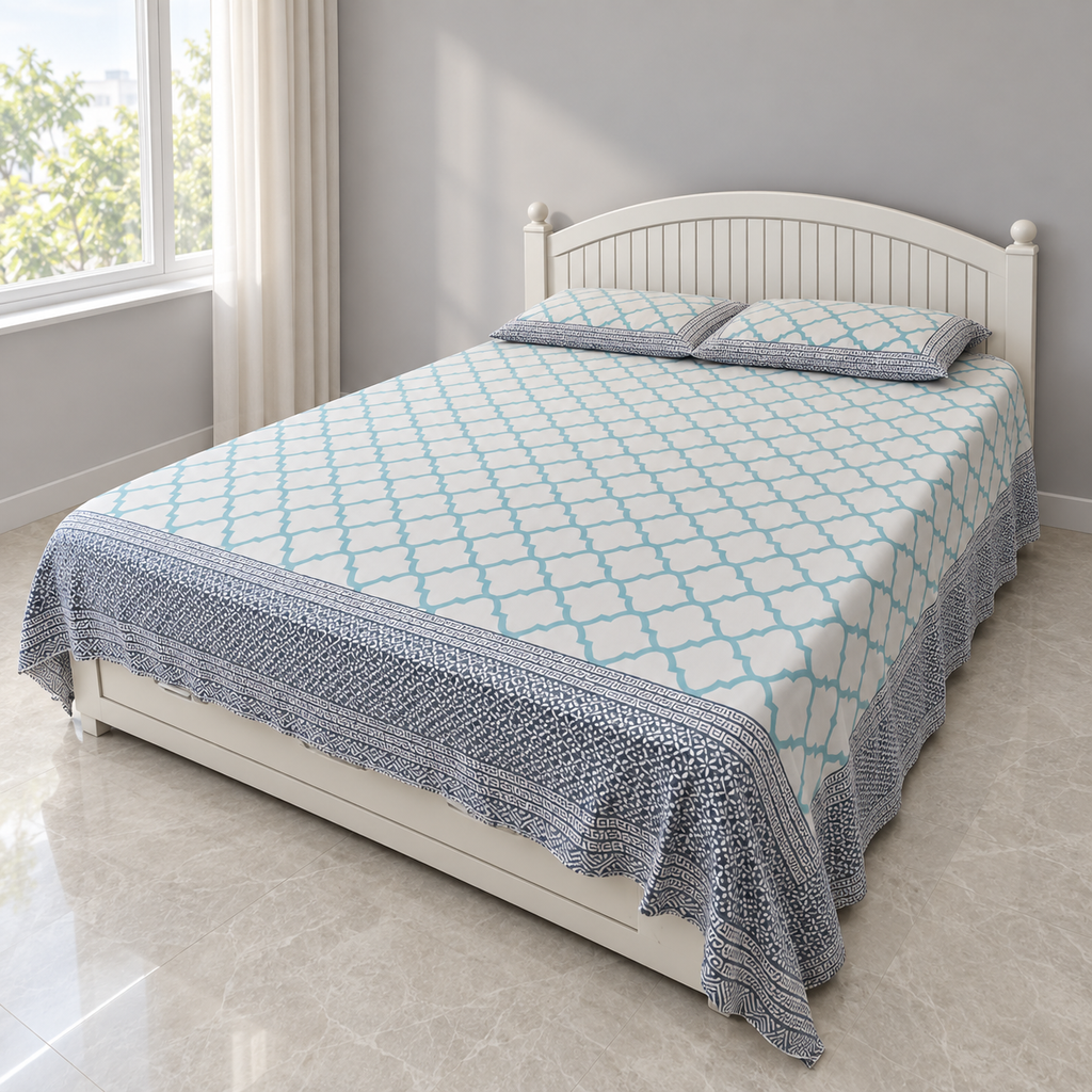 Teak Wood Queen Bed with Storage & Sleepwell Mattress - Giveasy hero image