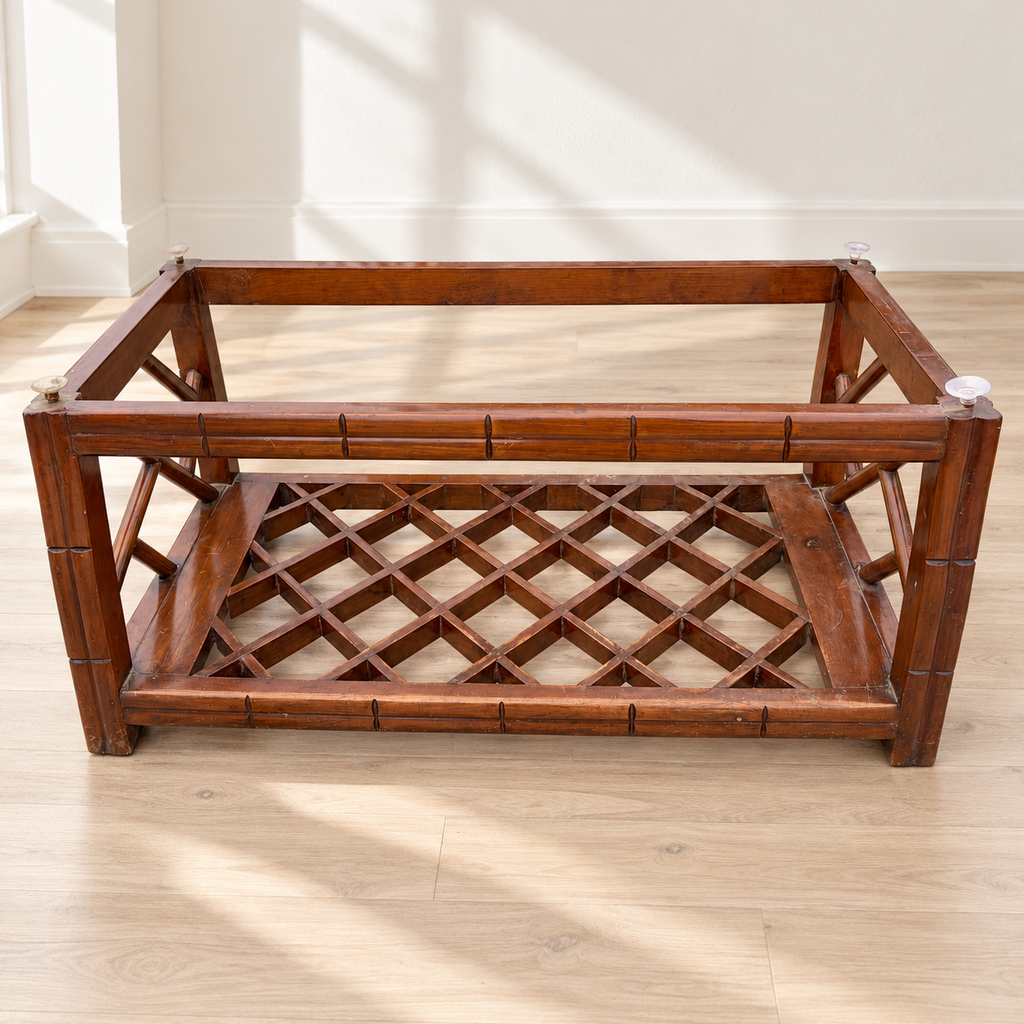 wooden centre table missing glass
