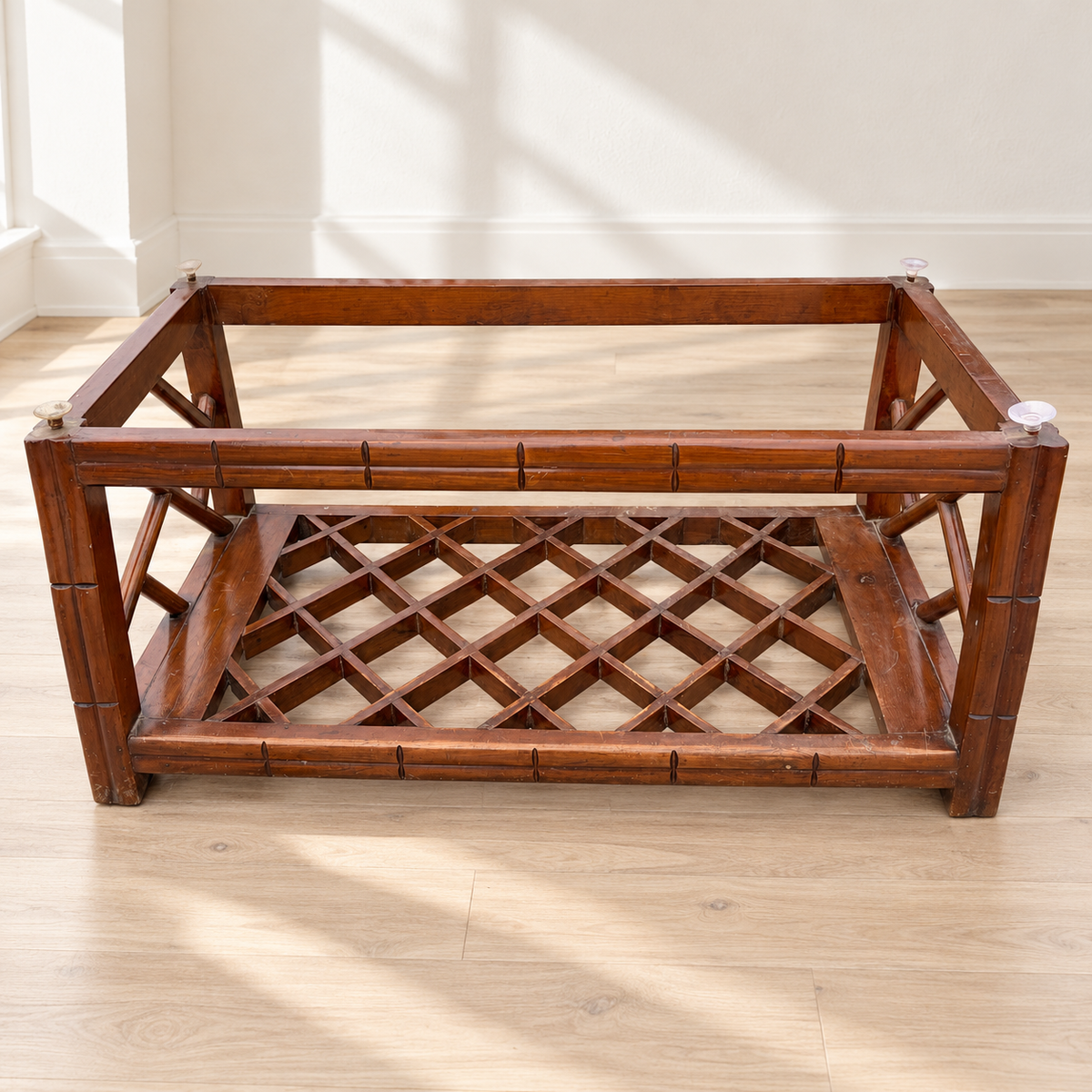 wooden centre table missing glass