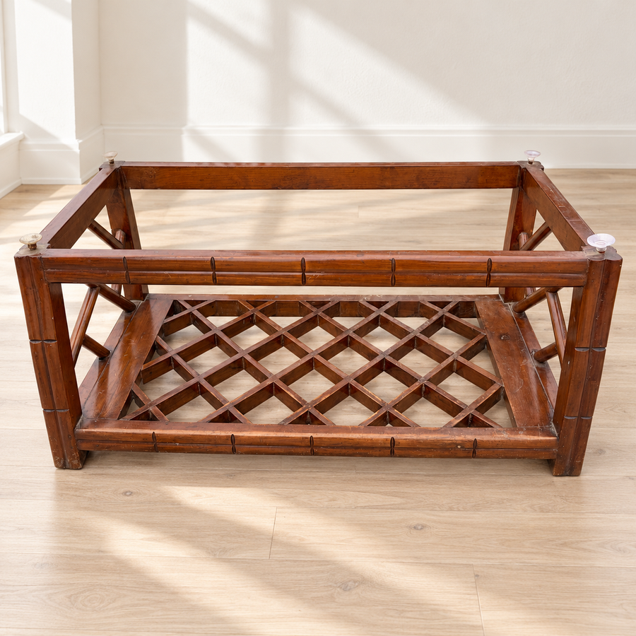 wooden centre table missing glass