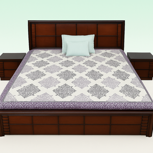 Sangwan King Bed with Hydraulic Storage, Mattress & Side Tables