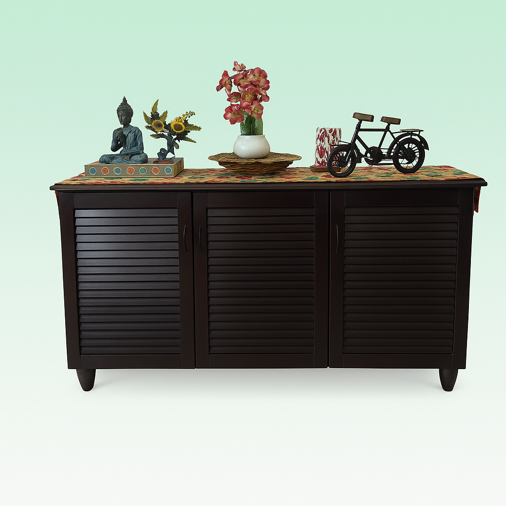 3-Door Louvered Foyer Cabinet / Shoe Rack – hero image
