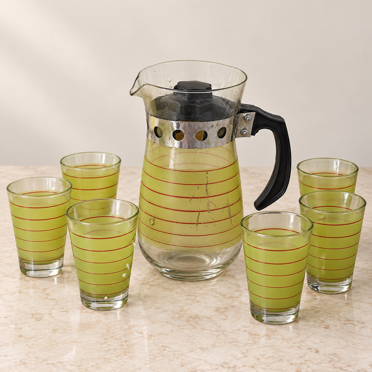 Glass Juice Set with Pitcher and 6 Glasses hero