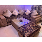 L-shaped sofa set - used living room in Noida - photo 1