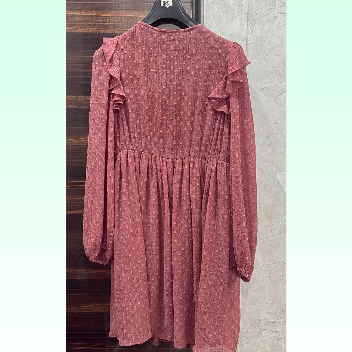 Zara Pink Ruffle Mini Dress (Size S) photo 2