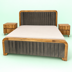 Mango wood king bed set hero
