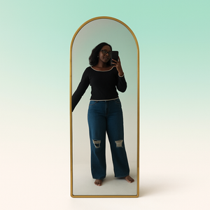 Full Length Mirror with Golden Border (~5ft)