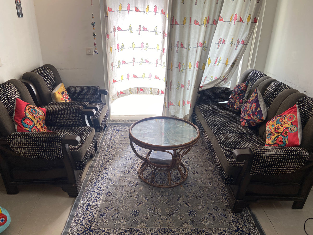 5-Seater Wooden Sofa Set (3+1+1) photo 1