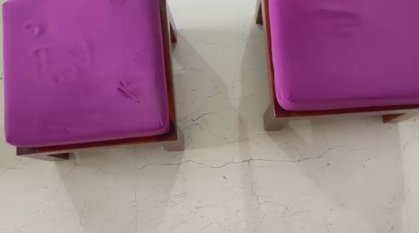 2 Sheesham Wood Ottoman video