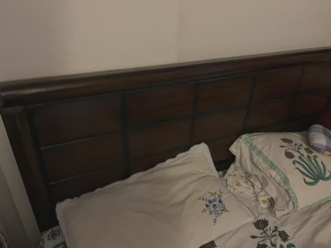Wooden Double bed with storage cabinet and mattress video