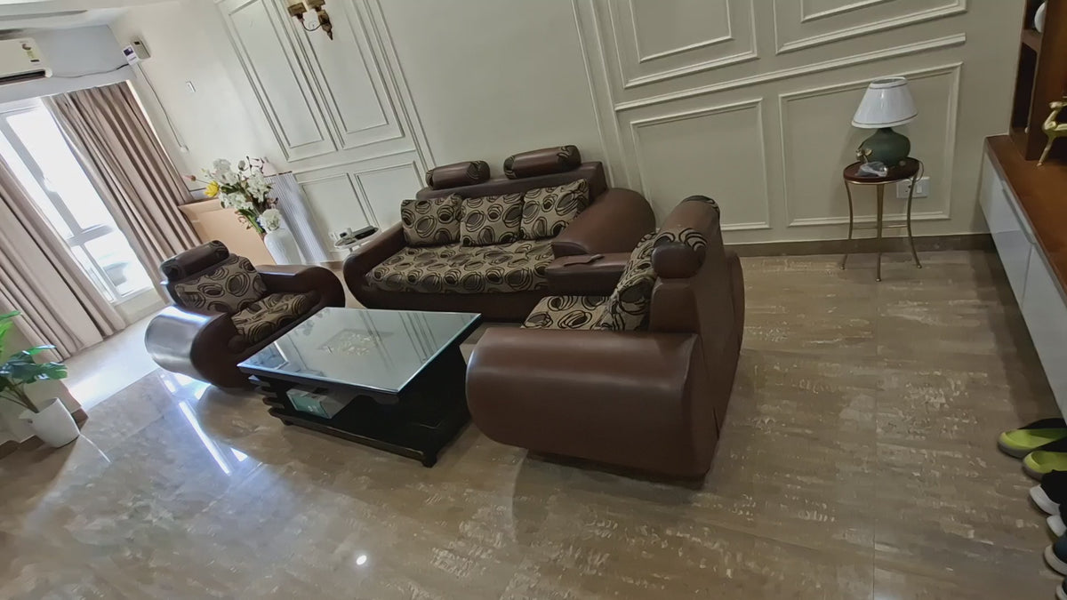 3 Seater + 2 Single Seaters Sofa + Center Table video