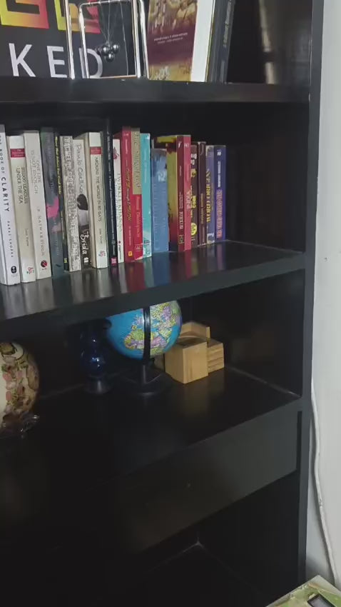 Large Black Wooden Bookshelf