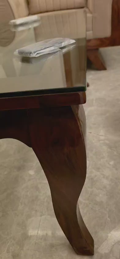 Coffee table with glass top video