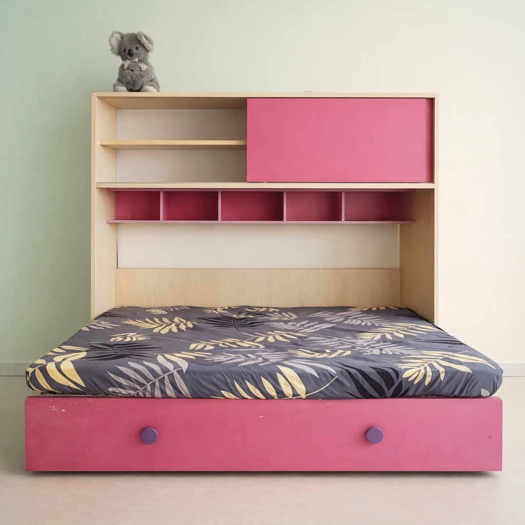 Sofa-cum-Bed with Overhead Storage