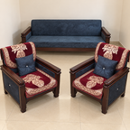 3+1+1 Wooden-Framed Sofa Set hero
