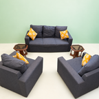 Furlenco 5-Seater Sofa Set + 2 Glass Top Side Tables