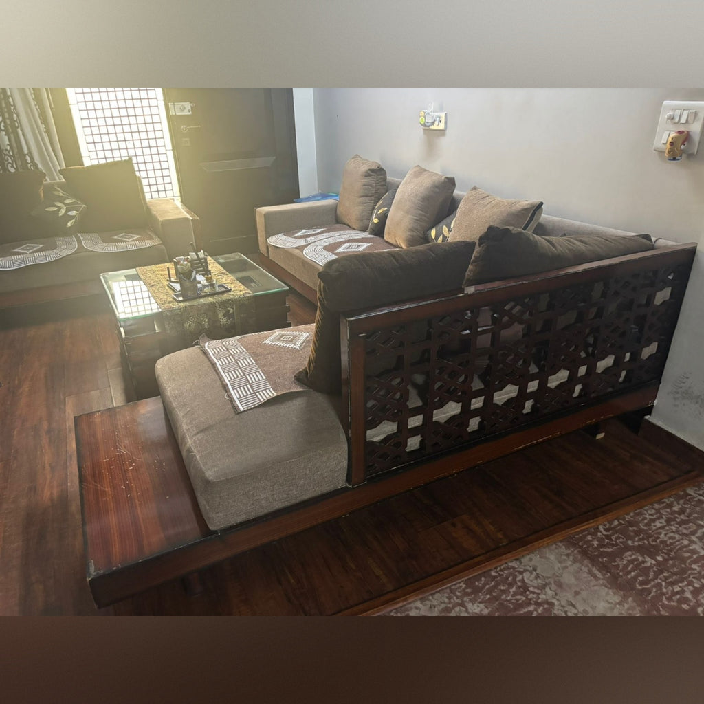 7 Seater Fabric Sofa + Centre Table