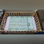 Babyhug Wooden Cot + Mattress