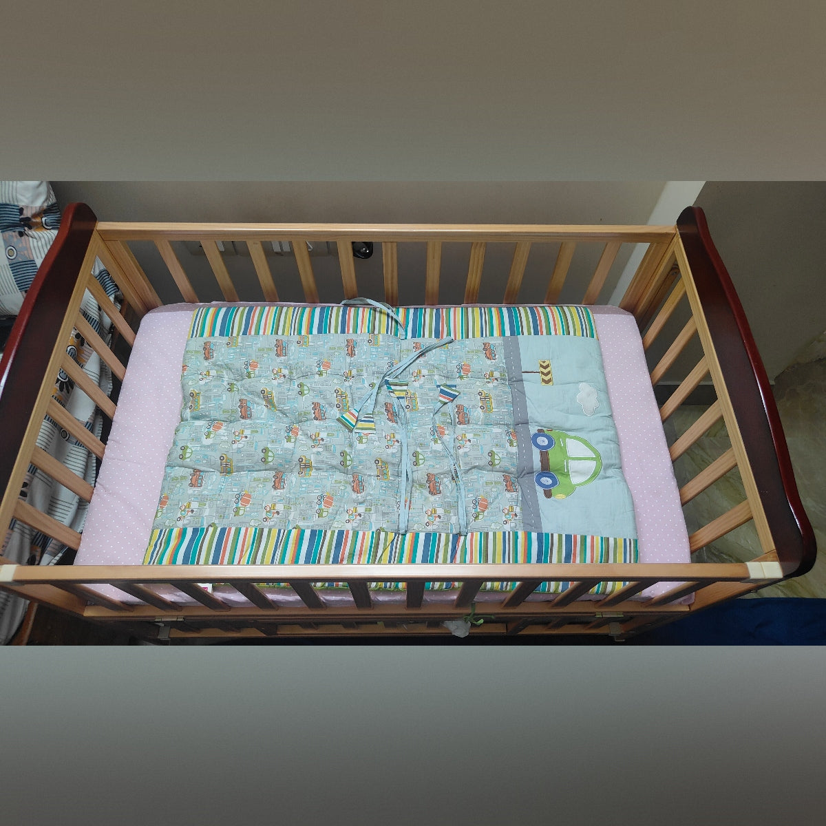 Babyhug Wooden Cot + Mattress