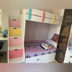 Kids Bunk Bed with Storage & Mattresses