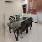 Glass Dining Table with 4 Chairs
