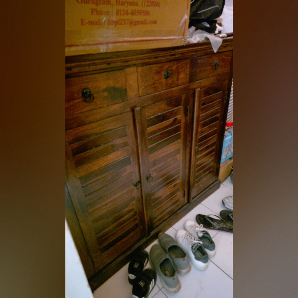Solid Wood Shoe Rack Cabinet