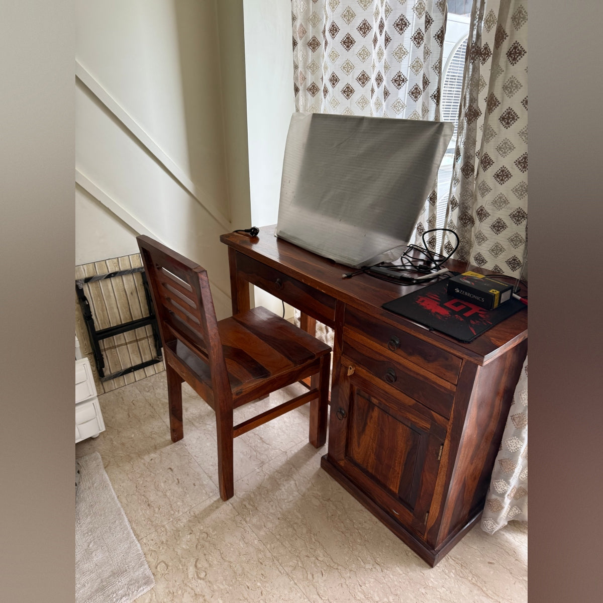 Solid Wood Study Table + Chair Set