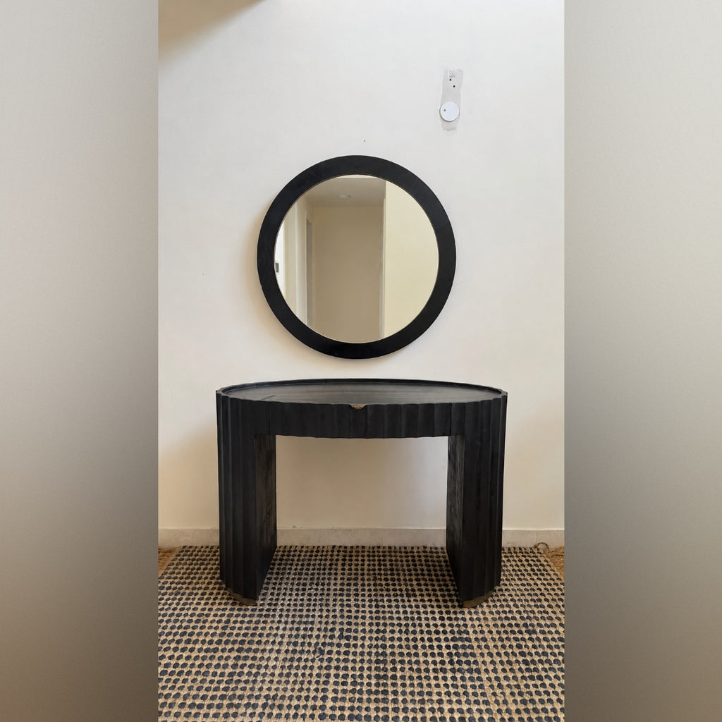 Designer Console Table & Round Mirror Set