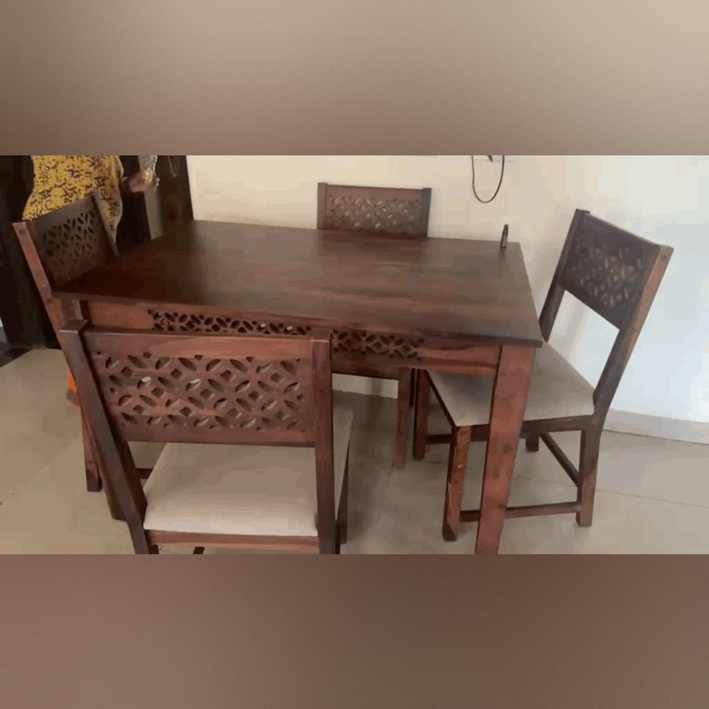 Wakefit Fanila Sheesham Wood 4-Seater Dining Set