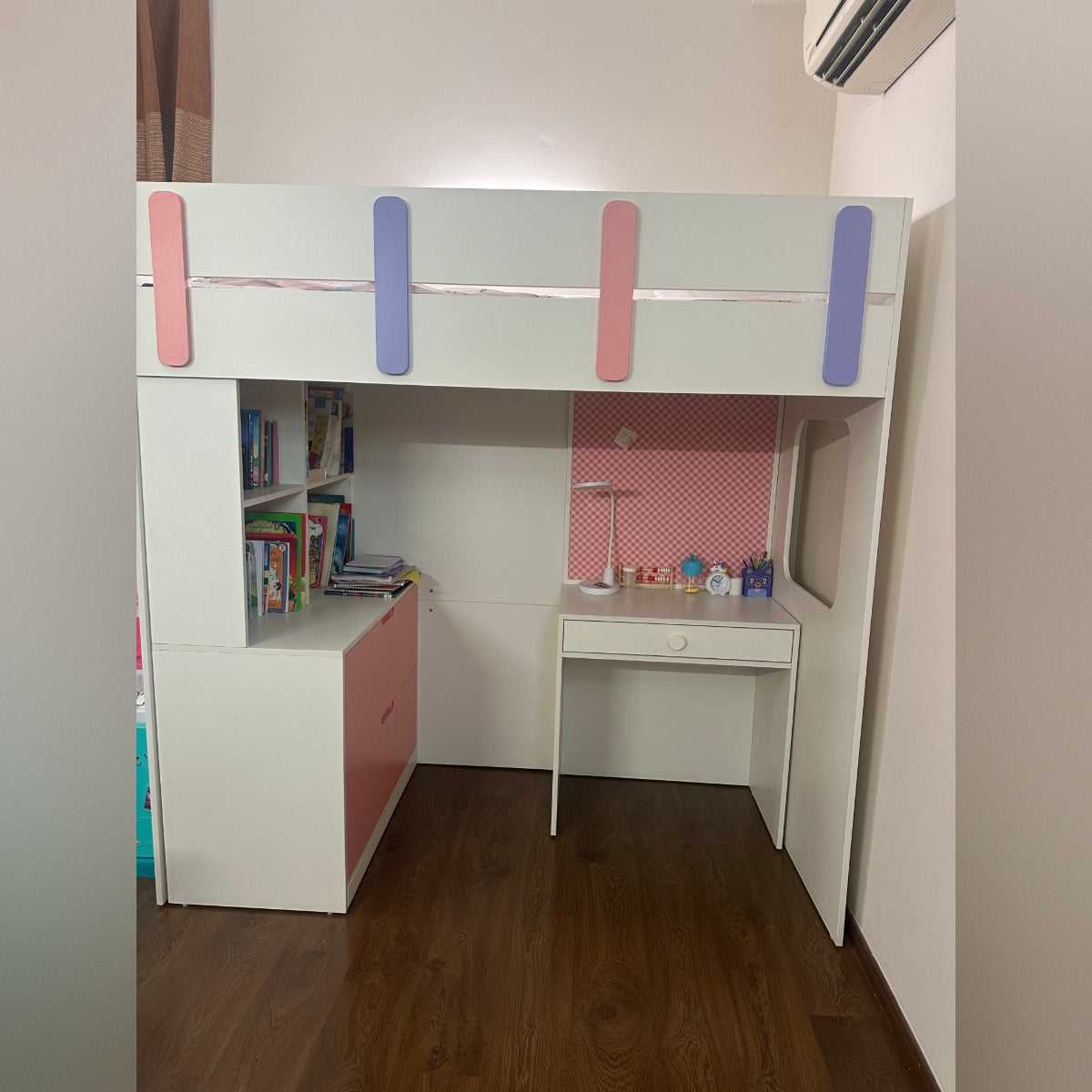 Kids Loft Bunk Bed with Study Desk & Mattress