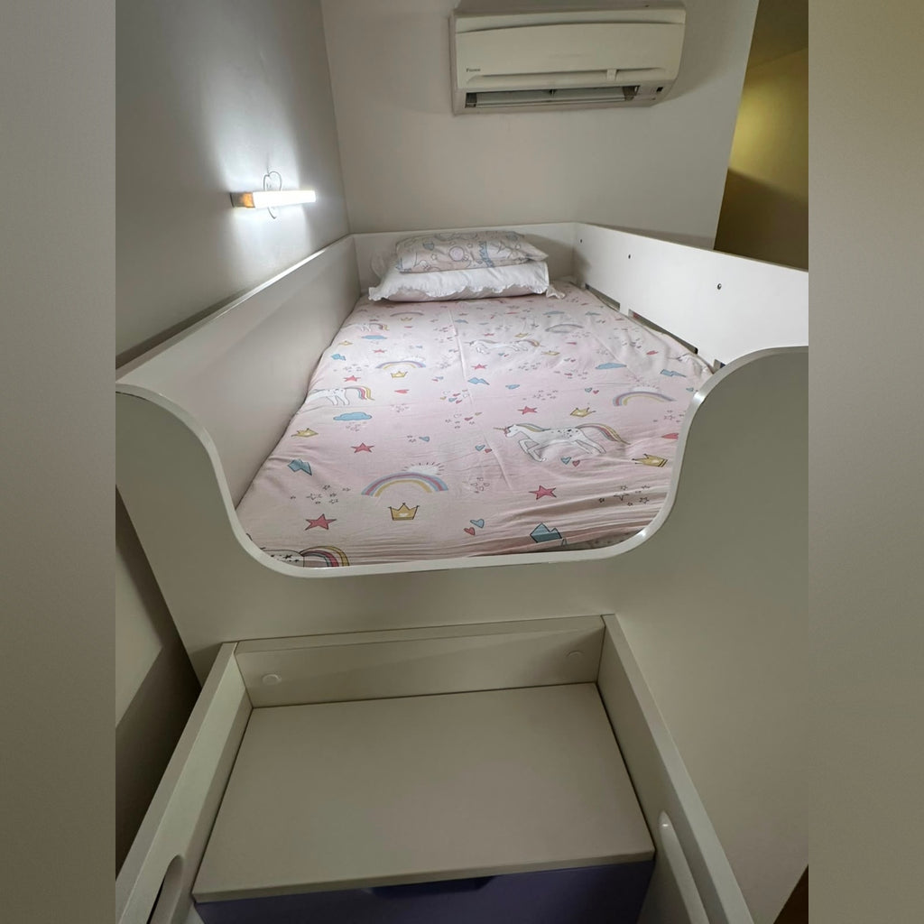 Kids Loft Bunk Bed with Study Desk & Mattress