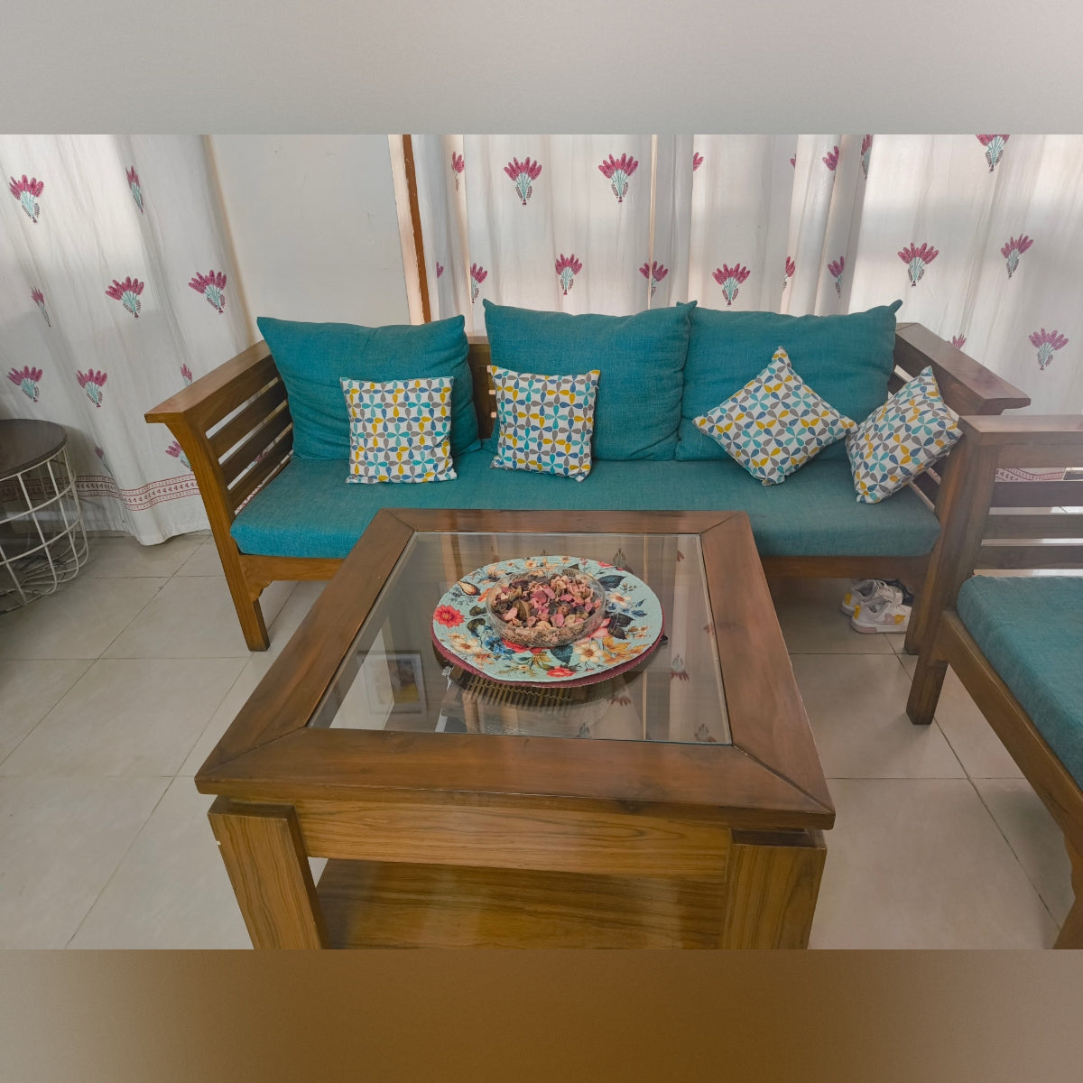 5-Seater Solid Teak Wood Sofa Set