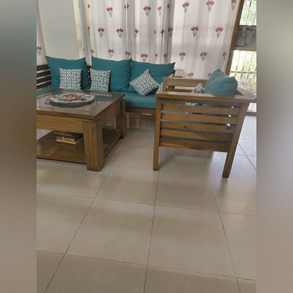 5-Seater Solid Teak Wood Sofa Set