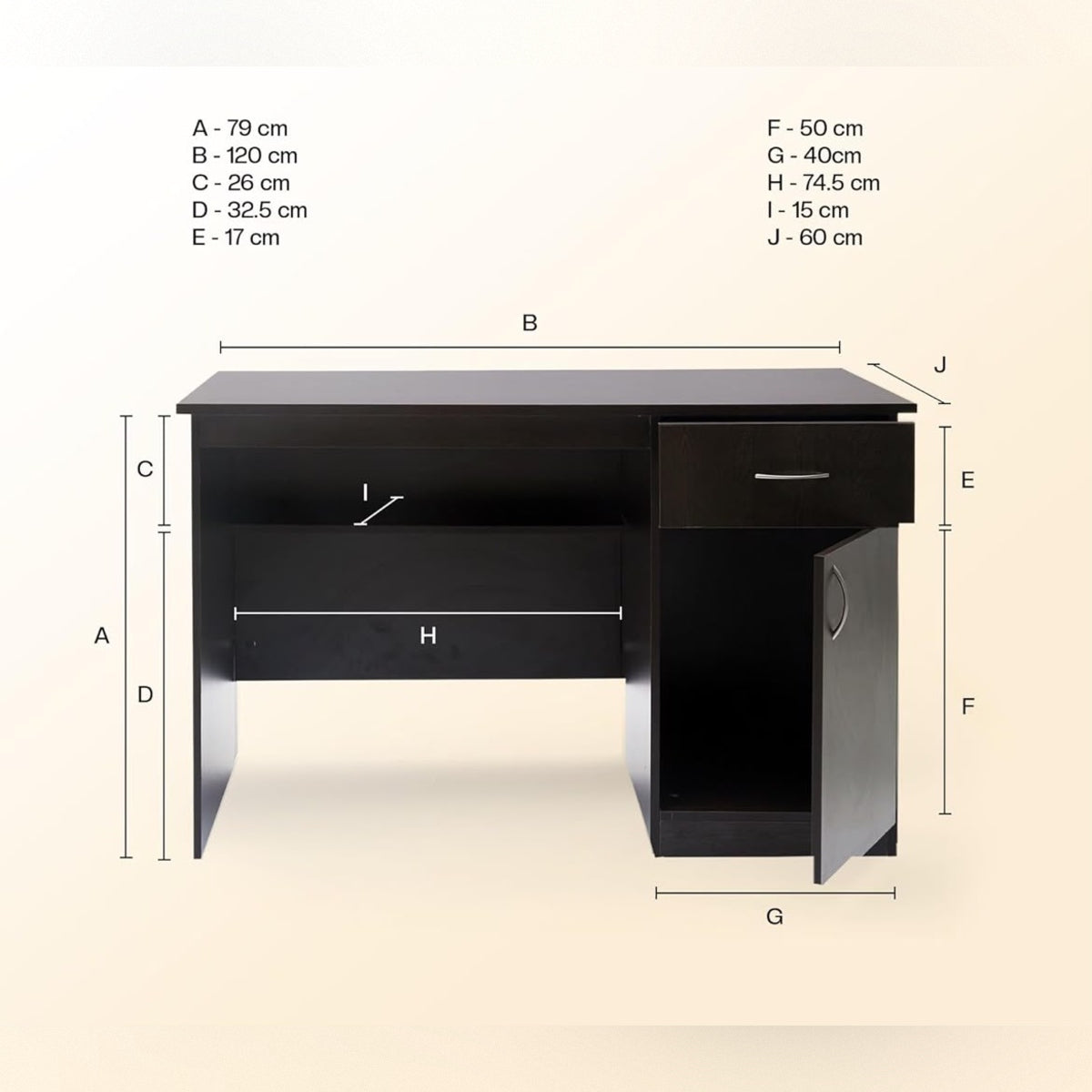 Ergonomic Study Table with Drawer & Storage