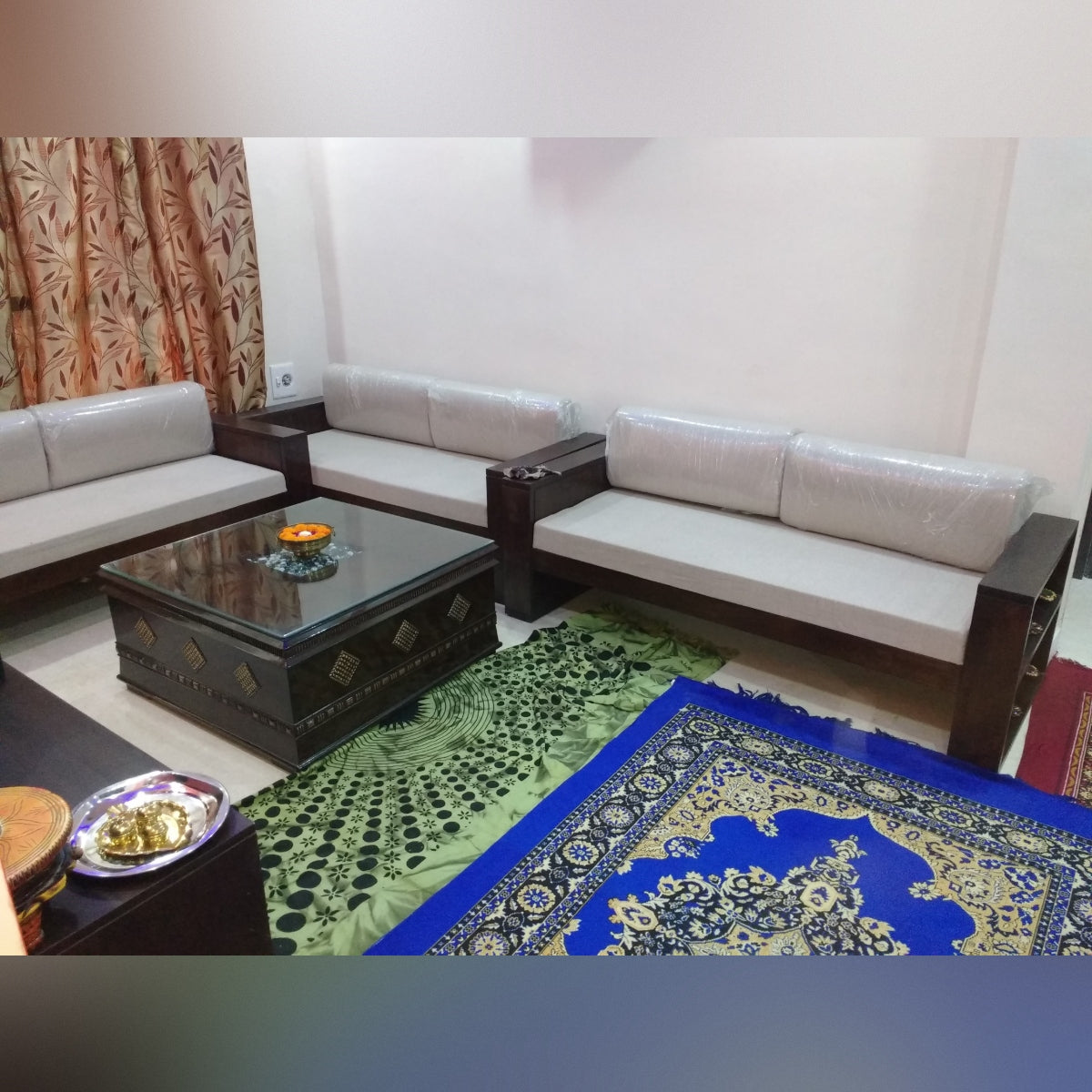 Fabindia Pure Mango Wood Sofa Set (2+2+2)