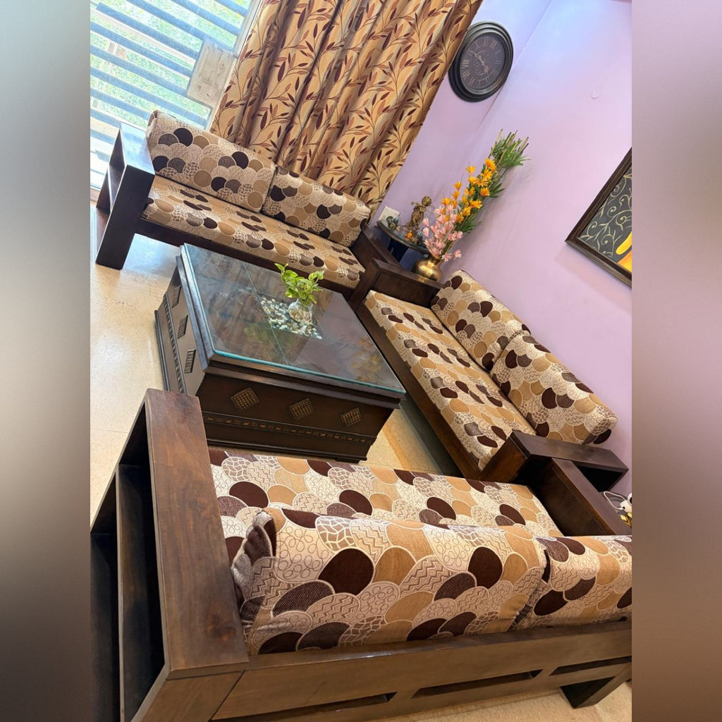 Fabindia Pure Mango Wood Sofa Set (2+2+2)