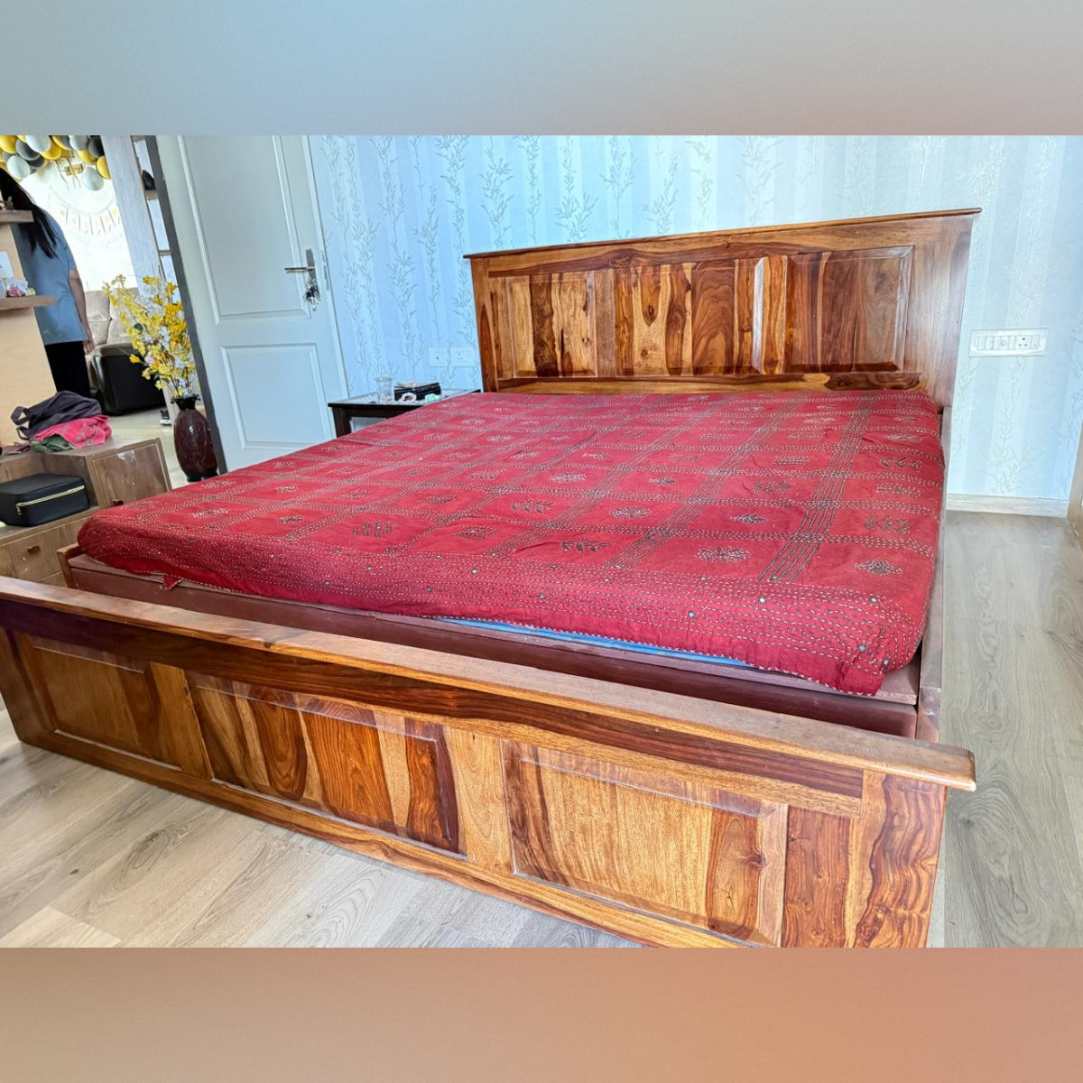 Sheesham Bed with Side tables + Storage