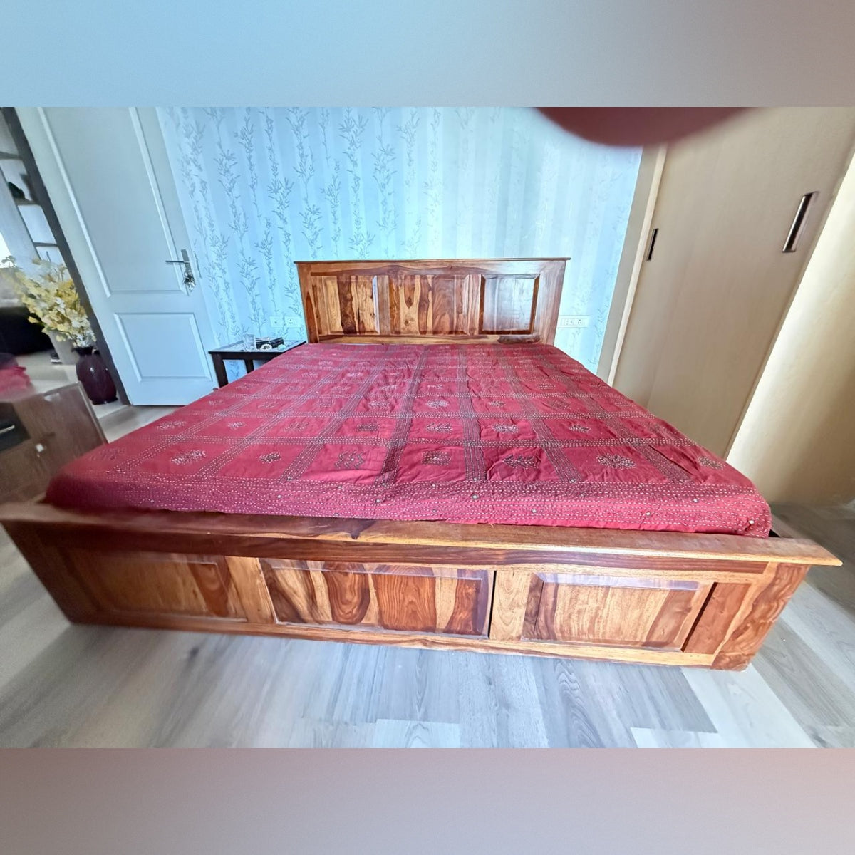 Sheesham Bed with Side tables + Storage