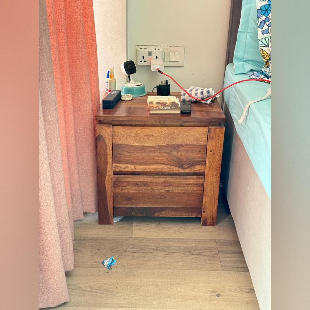 Sheesham Bed with Side tables + Storage