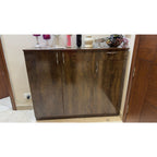 Large Engineered Wood Ebony Shoe Rack