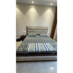 Sheesham Wood King Bed with Mattress & Side Table
