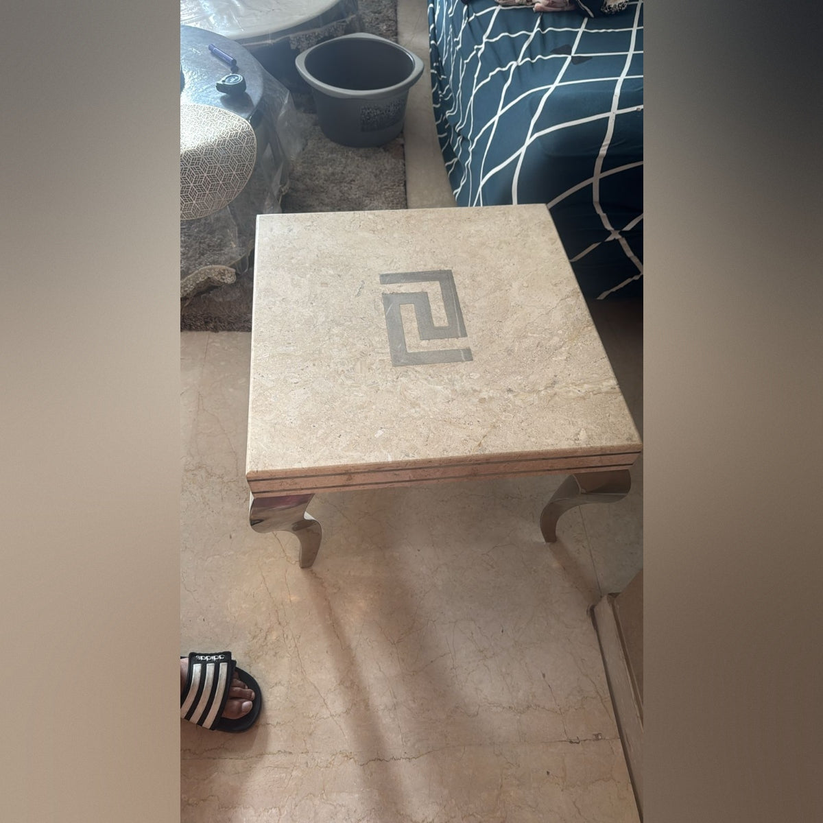 Marble Top Peg Tables Set of 2