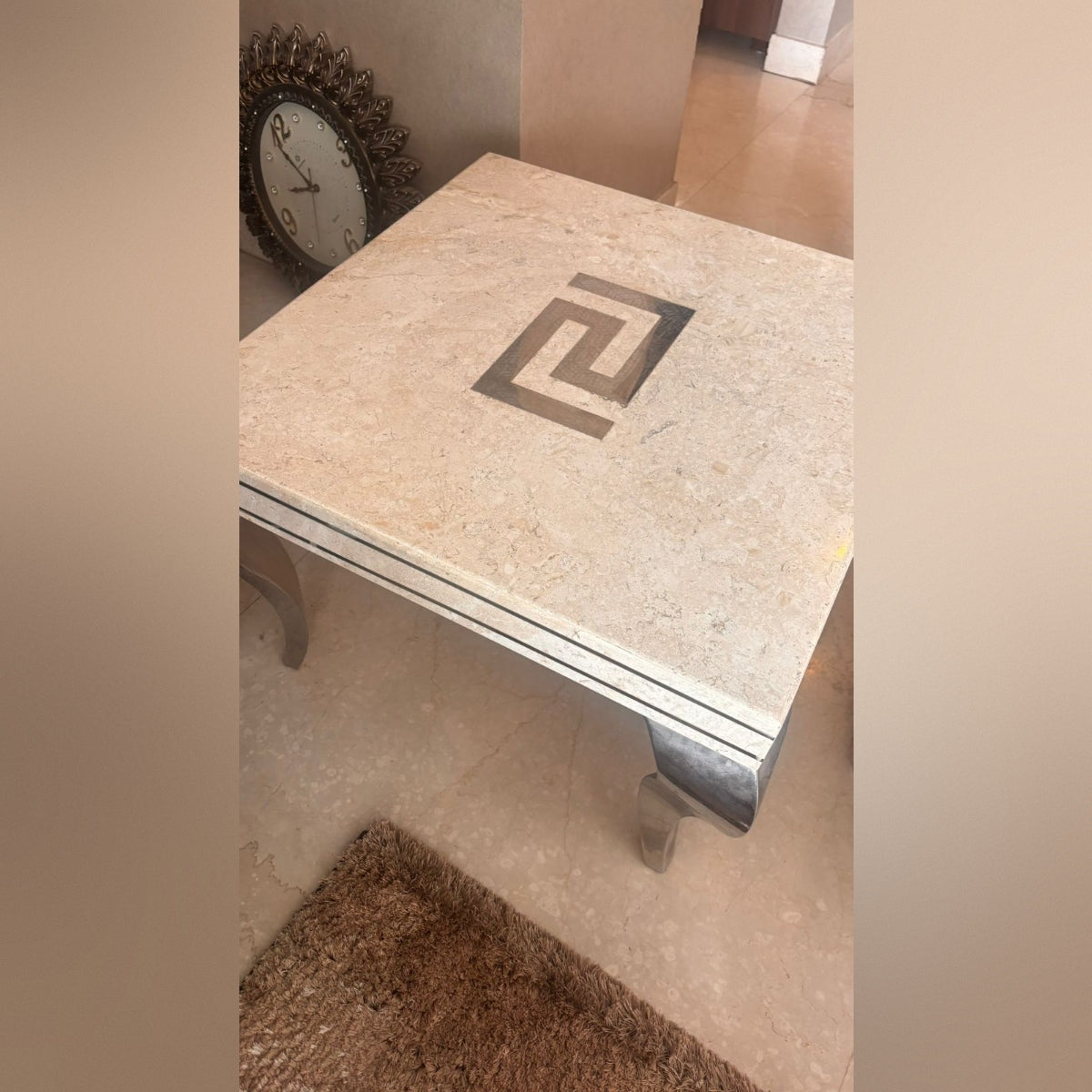 Marble Top Peg Tables Set of 2